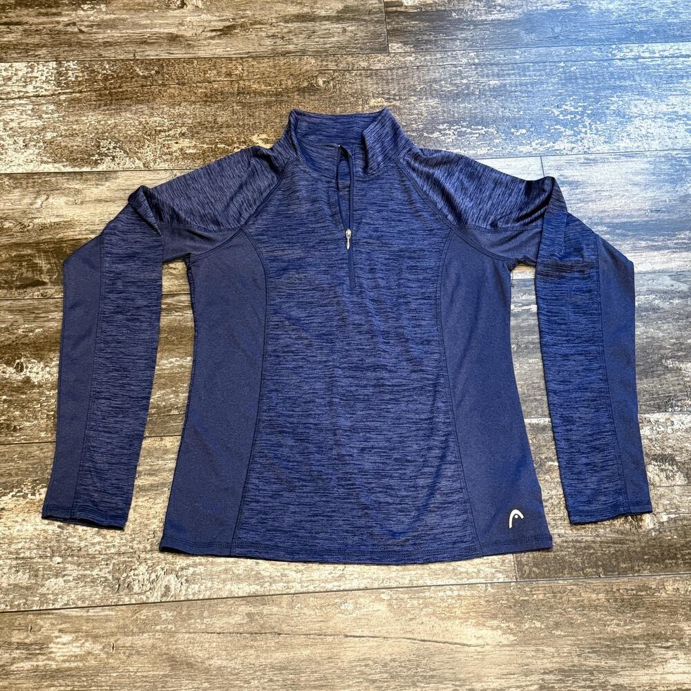 Head Pullover Womens Small Blue 1/4 Zip Long Sleeve Performance Thumbholes NEW - Picture 15 of 16